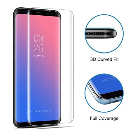3d tempered glass screen protector for samsung galaxy s9 clear