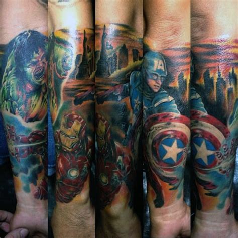 The character received a great reaction from americans of all ages because what it stood. 70 Captain America Tattoo Designs For Men - Superhero Ink ...