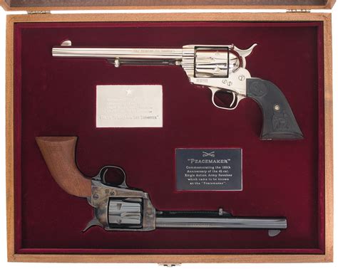 Cased Colt Peacemaker Centennial Single Action Revolver Two Gun Set A