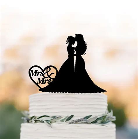 Lesbian Wedding Cake Topper Mrs And Mrs Same Sex Unique Wedding Cake Topper Funny Wedding Cake