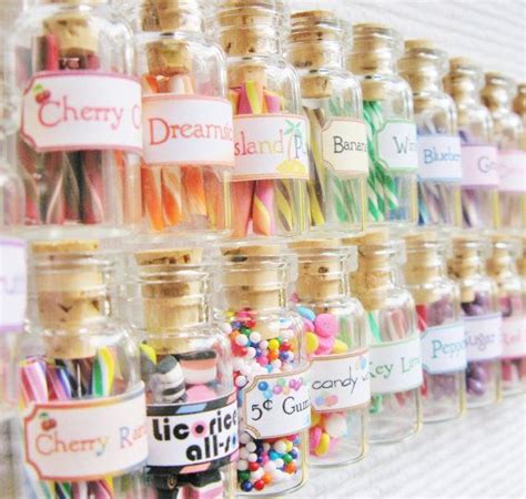 3 Dollhouse Miniature Candy Food And Curiosity Jars Blythe Candy Shop
