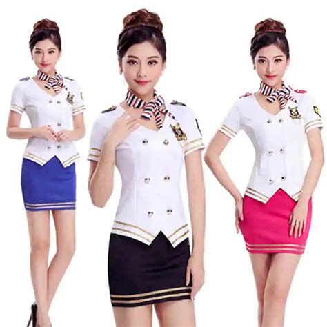 Fashion Sexy Slim Occupation Work Suit Uniform Hotel Front Desk Set With Airline Stewardess