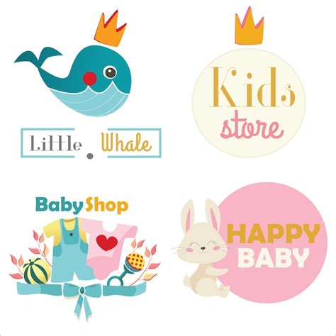 Premium Vector Kids Store Or Toy Shop Logo Set Vector Illustration