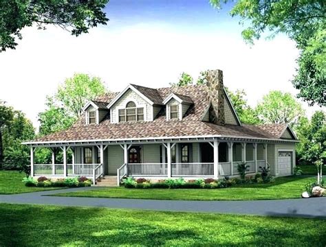 One Story House With Wrap Around Porch Ranch With Wrap Around Porch One
