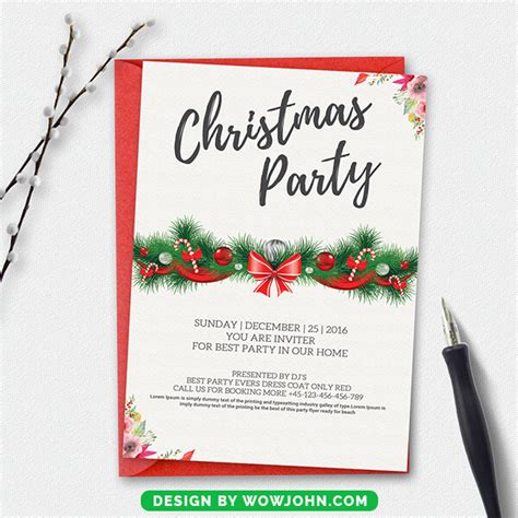 Free Christmas Invitation Card Psd Template Free Psd Templates Png