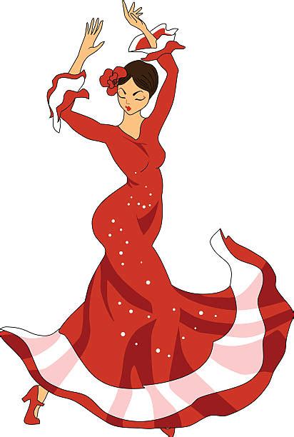 Best Flamenco Dancer In Cartoon Style Illustrations Royalty Free