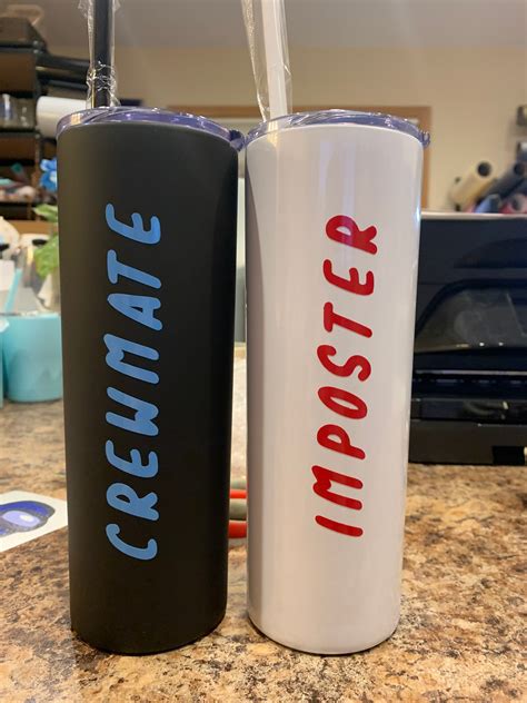 Among Us 20oz Tumblers With Crewmate Or Imposter In Vinyl On Etsy