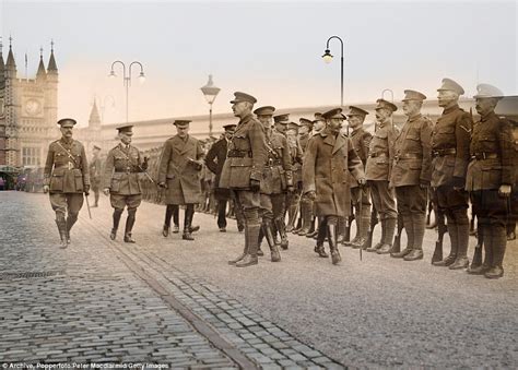 Ww1 Photos Of Soldiers Marching Down Streets Superimposed On Modern Day