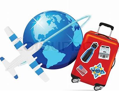 Travel Clipart Airplane Suitcase Globe Airline Background