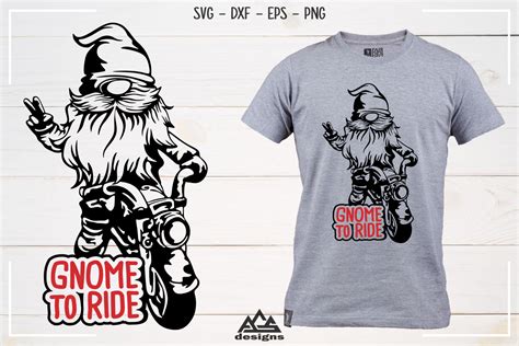 Gnome To Ride Gnome Biker Svg Design By Agsdesign Thehungryjpeg