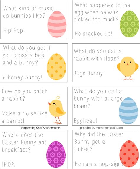 Free Printable Easter Lunch Box Jokes Easter Jokes Easter
