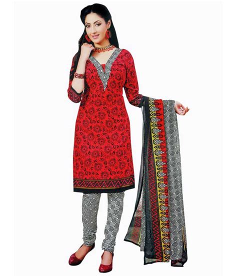 Kavyanjali Multi Color Cotton Unstitched Dress Material Buy