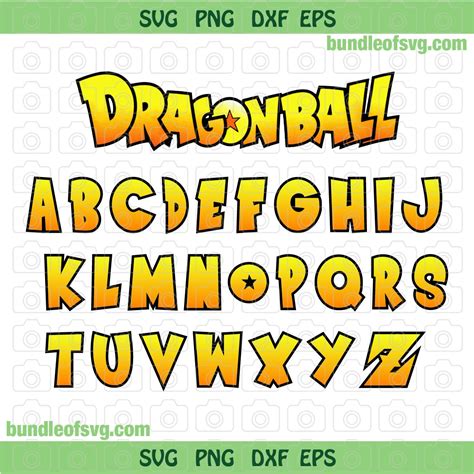 Dragonball Alphabet Svg Dragon Ball Z Font Alphabet Letters