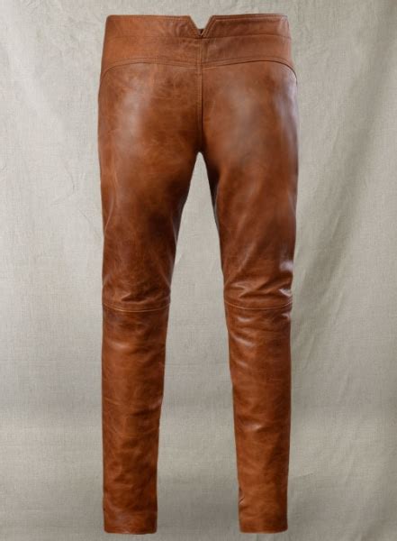 Cognac Jim Morrison Leather Pants Made To Measure Custom Jeans For