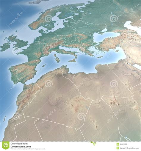 Map Europe North Africa World Physical 39447395 Blankspot