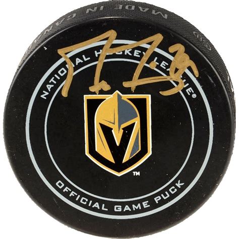 Marc Andre Fleury Vegas Golden Knights Autographed Official Game Puck Autographed Nhl Pucks