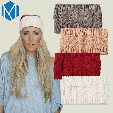 Winter Wide Knitted Woolen Headband Women Autumn Warm Crochet Turban