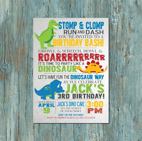 Dinosaur Birthday Party Invitation