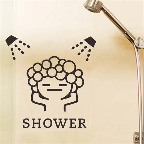 Enjoy Shower Wall Stickers For Bathroom Glass Window Decoration Bubble Love Shower Door Decor