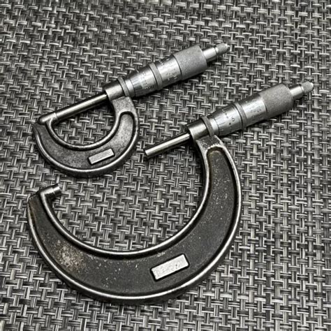 Vintage Sears Craftsman Dj Scherr Tumico Outside Micrometer 0 1 And 2