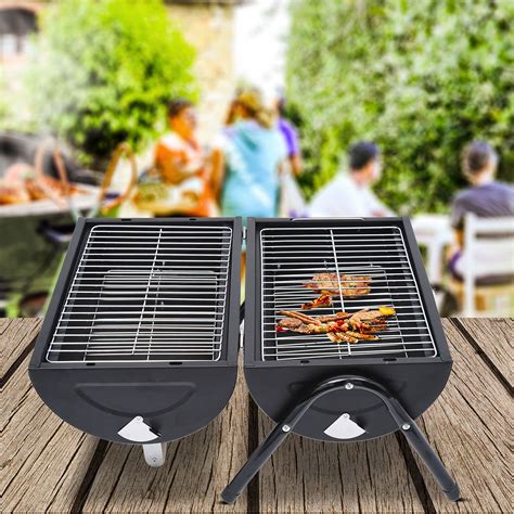 Outsunny Charcoal Grill Portable Folding Charcoal BBQ Grill Outdoor