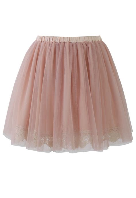 Pink Mini Skirt Pink Tulle Skirt With Lace Ustrendy