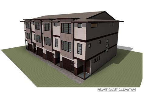 Modern 4 Plex House Plan With Match 2 Bed And 25 Bath Units
