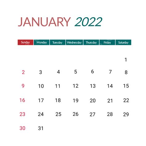 January Calendar Hd Transparent January 2022 Calendar Editable Text
