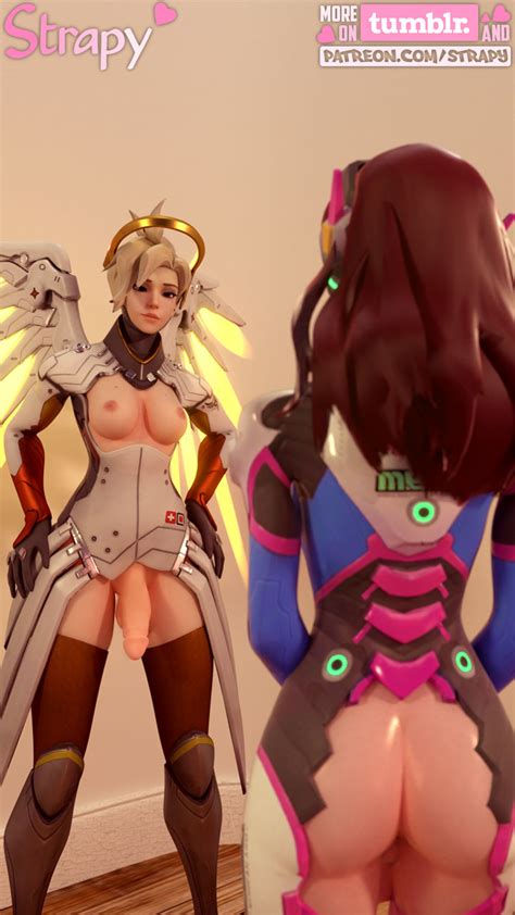 Rule 34 3d Areolae Ass Blender Breasts Dva Dickgirl Futanari