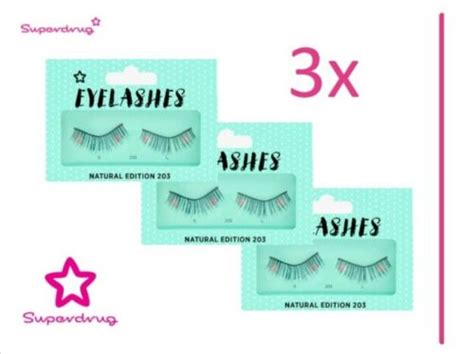 3 x superdrug natural edition 203 false eye lashes no glue eyelashes ebay