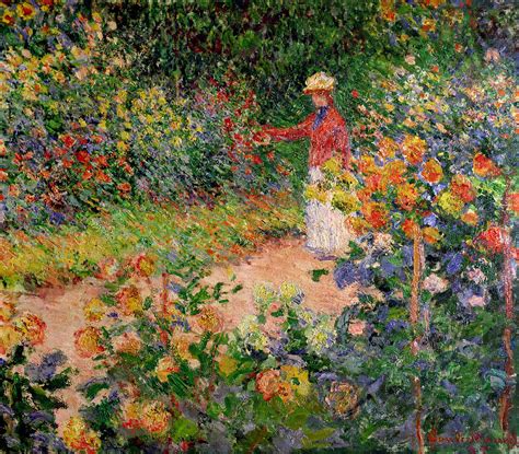 Monet painted some of his most famous paintings whilst living at giverny. Garden At Giverny by Claude Monet