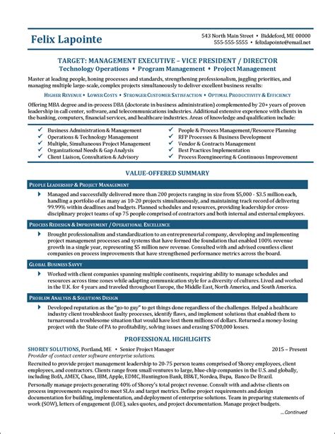 Technical Program Manager Resume - Distinctive Career Services