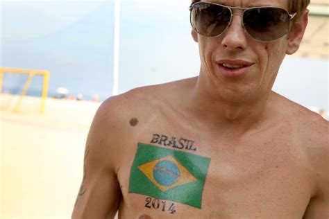 A Man On The Beach Showed Off His World Cup Tattoo In Rio De Janeiro