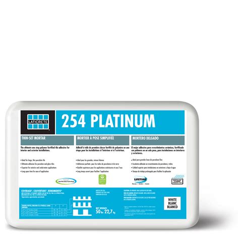 Laticrete 254 platinum thinset for heavy tile & stone installations. 254 Platinum - LATICRETE