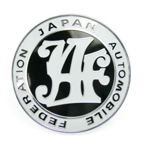 Black Jaf Logo Japan Automobile Federation Jdm Car Grille Emblem Badges