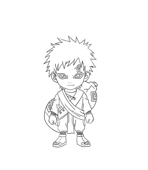 Small Gaara Coloring Page Anime Coloring Pages