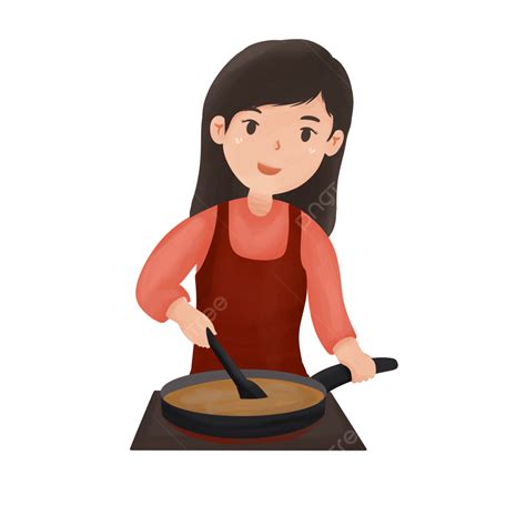 Kartun Wanita Memasak Png Wanita Memasak Kartun Wanita Koki Png Y