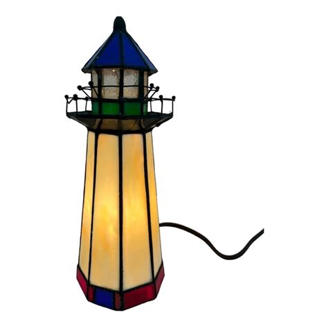 Source Unknown Accents Vintage Stained Glass Lamp Lighthouse Poshmark