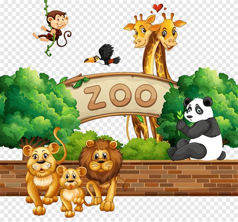 Small Zoo Animals Panda Lion Png Pngegg