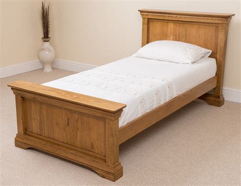 French Rustic Solid Oak Wood Single Guest Bed Frame Bedroom Furniture