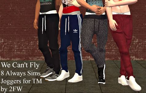 We Cant Fly 8 Always Sims Joggers For Tm Sims 4 Men Clothing Sims
