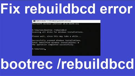 Bootrec Rebuildbcd The System Cannot Find The Path Specified Fix Bcd