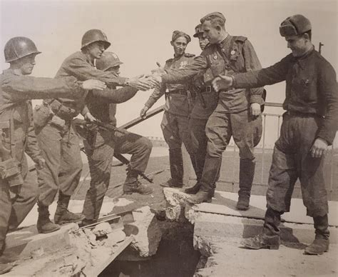 25 April 1945 At Torgau On The Elbe South Of Berlin The Soviet 5th