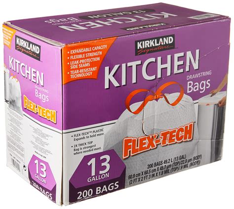 Buy Kirkland Signature 50787 Flex Tech 13 Gallon Kitchen T Bagswhite