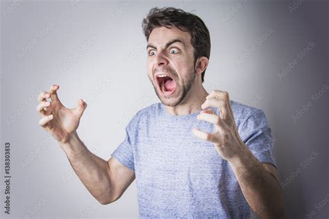 Angry Man Yelling And Shouting In Rage Crazy And Mad Stock Foto Adobe Stock