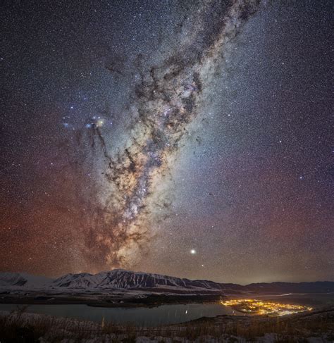The Town Of Tekapo Lies In New Zealands Mackenzie Dark Sky Reserve