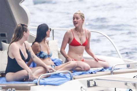 Amber Heard In Bikini At A Yacht On Amalfi Coast Hawtcelebs
