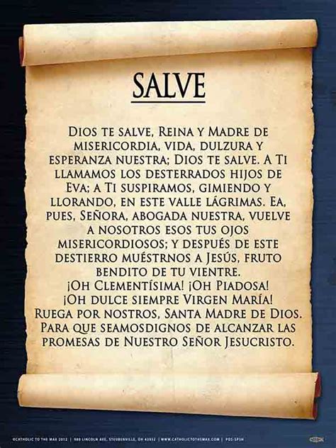 Salve Prayer In Spanish Churchgistscom