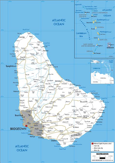 barbados map road worldometer