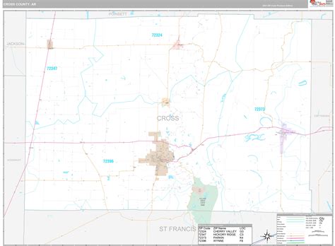 Cross County Ar Wall Map Premium Style By Marketmaps